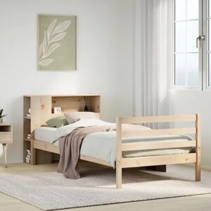 VIDAXL Pine Wood Bed with Storage Headboard 75x190cm VIDAXL Pine Wood Bed with Storage Headboard 75x190cm