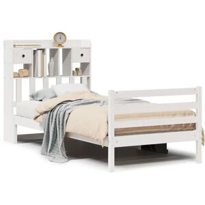 vidaXL 3321923 Bed - Solid Wood Pine, 75x190 cm, White, Space-Saving vidaXL 3321923 Bed - Solid Wood Pine, 75x190 cm, White, Space-Saving