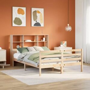 vidaXL Pine Wood Bookcase Bed 150x200cm - Rustic Style vidaXL Pine Wood Bookcase Bed 150x200cm - Rustic Style
