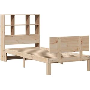 vidaXL Bed with Bookcase 90x190cm - Solid Wood Pine - Space-Saving Design vidaXL Bed with Bookcase 90x190cm - Solid Wood Pine - Space-Saving Design