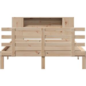 vidaXL Bookcase Bed with Storage - 120x200cm Solid Wood Pine vidaXL Bookcase Bed with Storage - 120x200cm Solid Wood Pine