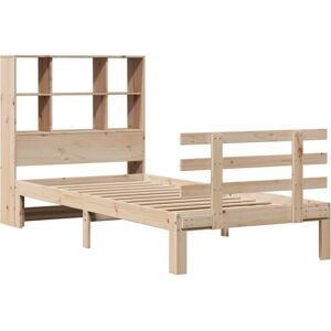 vidaXL Bookcase Bed with Shelf 90x200cm Solid Pine Wood vidaXL Bookcase Bed with Shelf 90x200cm Solid Pine Wood