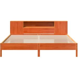 vidaXL Bookcase Bed Brown 200x200cm - Solid Pinewood - Space Saving vidaXL Bookcase Bed Brown 200x200cm - Solid Pinewood - Space Saving