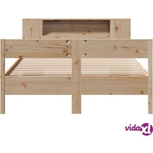 vidaXL Bed with Bookcase, 120x200cm, Solid Pine Wood - Bed vidaXL Bed with Bookcase, 120x200cm, Solid Pine Wood - Bed