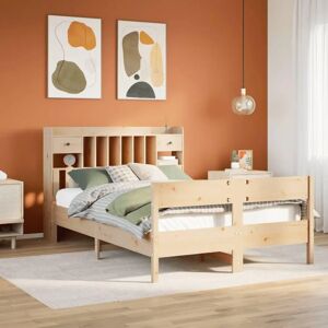 vidaXL Bookcase Bed 140x200cm Solid Wood Pine - Bed vidaXL Bookcase Bed 140x200cm Solid Wood Pine - Bed