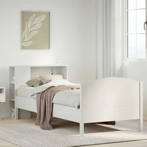 vidaXL Pine Wood Bed with Shelf - 75x190 cm - Bed vidaXL Pine Wood Bed with Shelf - 75x190 cm - Bed