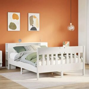 vidaXL White Bookcase Bed 120x190 cm - Bed with Storage & Rustic Charm vidaXL White Bookcase Bed 120x190 cm - Bed with Storage & Rustic Charm