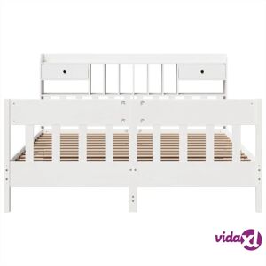 vidaXL Bed Frame 180x200 cm White Solid Wood Pine - Bed Frame vidaXL Bed Frame 180x200 cm White Solid Wood Pine - Bed Frame