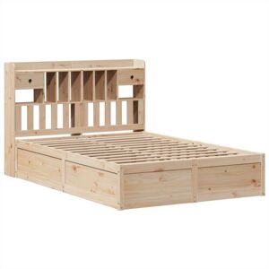 vidaXL Bed Frame 140x190cm Solid Wood Pine - Bed Frame vidaXL Bed Frame 140x190cm Solid Wood Pine - Bed Frame