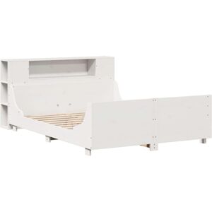 vidaXL Bed Frame White 120x190 cm Solid Pine Wood Space-Saving Rustic vidaXL Bed Frame White 120x190 cm Solid Pine Wood Space-Saving Rustic