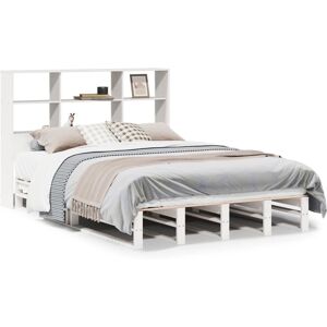 vidaXL Bookcase Bed with Storage - White 120x200 cm - Solid Wood vidaXL Bookcase Bed with Storage - White 120x200 cm - Solid Wood