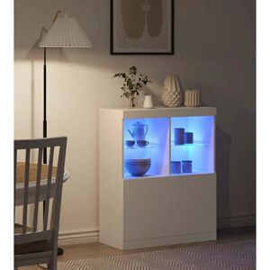 vidaXL White 81x37x100 cm Engineered Wood Sideboard - Storage Cabinet vidaXL White 81x37x100 cm Engineered Wood Sideboard - Storage Cabinet