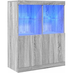 vidaXL Grey Sonoma Sideboard - Storage Cabinet - 81x37x100 cm - Engineered Wood vidaXL Grey Sonoma Sideboard - Storage Cabinet - 81x37x100 cm - Engineered Wood