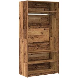 vidaXL Wardrobe Old Wood 100x50x200 cm Engineered Wood - Wardrobe vidaXL Wardrobe Old Wood 100x50x200 cm Engineered Wood - Wardrobe