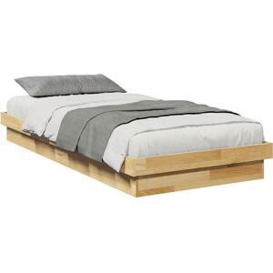 vidaXL Bed Frame Without Mattress 100x200 cm Solid Oak Wood - Bed Frame vidaXL Bed Frame Without Mattress 100x200 cm Solid Oak Wood - Bed Frame
