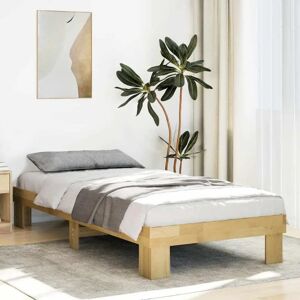vidaXL Oak Bed Frame - 80x200 cm, Solid Wood, No Mattress vidaXL Oak Bed Frame - 80x200 cm, Solid Wood, No Mattress