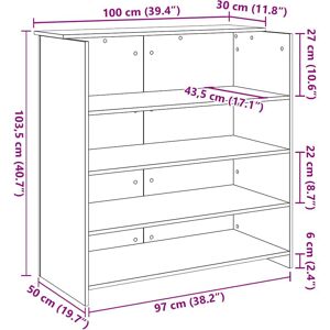VidaXL 3324168 Desk - Durable engineered wood, Storage shelves, Versatile VidaXL 3324168 Desk - Durable engineered wood, Storage shelves, Versatile