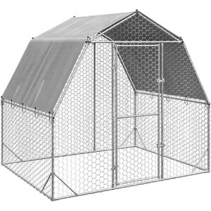 vidaXL Chicken Run with Roof 2.5x2x2.25 m Galvanised Steel - Chicken Run vidaXL Chicken Run with Roof 2.5x2x2.25 m Galvanised Steel - Chicken Run