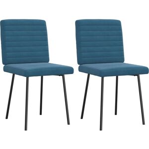 vidaXL - 2 Chaises de salle à manger en velours bleu - Chaises de salle à manger - Publicité vidaXL - 2 Chaises de salle à manger en velours bleu - Chaises de salle à manger - Publicité