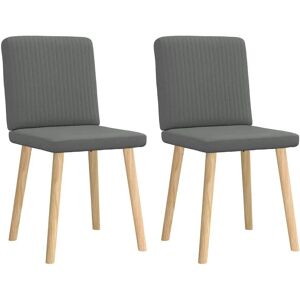 Chaises de salle à manger vidaXL 2 pièces Tissu gris foncé - Publicité Chaises de salle à manger vidaXL 2 pièces Tissu gris foncé - Publicité