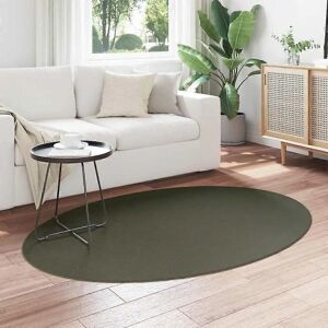 vidaXL Forest Green Polyester Oval Carpet - Carpet vidaXL Forest Green Polyester Oval Carpet - Carpet
