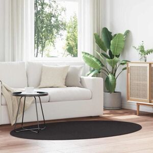 vidaXL Zwarte ronde tapijt 100x200 cm - Tapijt vidaXL Zwarte ronde tapijt 100x200 cm - Tapijt