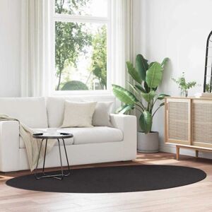 vidaXL Huarte Short Pile Rug - Oval Modern Black 160x230 cm vidaXL Huarte Short Pile Rug - Oval Modern Black 160x230 cm