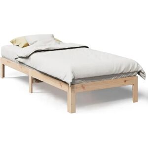 vidaXL Natural Solid Pine Bed Frame - 80x200 cm - Rustic Support vidaXL Natural Solid Pine Bed Frame - 80x200 cm - Rustic Support