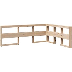 vidaXL Bookcase Headboard - L-Shaped Solid Wood Pine - 153.5x208.5x80cm vidaXL Bookcase Headboard - L-Shaped Solid Wood Pine - 153.5x208.5x80cm