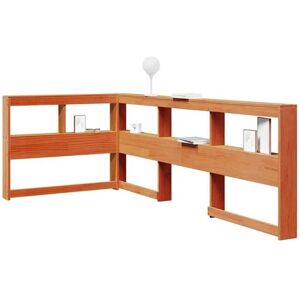 vidaXL Brown L-Shaped Bedside Headboard with Storage - Headboard/Bookcase vidaXL Brown L-Shaped Bedside Headboard with Storage - Headboard/Bookcase