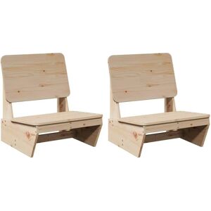 vidaXL Garden Chairs - 2 pcs Solid Pine Wood - Rustic Outdoor Seating vidaXL Garden Chairs - 2 pcs Solid Pine Wood - Rustic Outdoor Seating