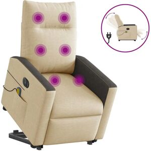 VidaXL Akzentstuhl - Creme - Verstellbare Massage & Aufstehhilfe VidaXL Akzentstuhl - Creme - Verstellbare Massage & Aufstehhilfe