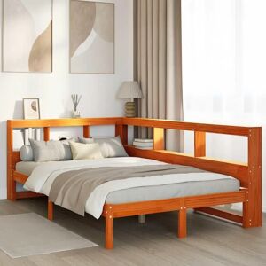 vidaXL Bookcase Bed with Storage - 120x190 cm - Solid Wood Pine vidaXL Bookcase Bed with Storage - 120x190 cm - Solid Wood Pine