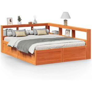 vidaXL 3324459 Seng - Voksbrun - Massivt furu vidaXL 3324459 Seng - Voksbrun - Massivt furu