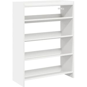vidaXL White 80x25x61.5 cm Engineered Wood Shoe Rack - Shoe Storage Shelf vidaXL White 80x25x61.5 cm Engineered Wood Shoe Rack - Shoe Storage Shelf