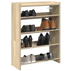 vidaXL Sonoma Oak Shoe Rack 80x25x61.5 cm Engineered Wood - Shoe Storage Shelf vidaXL Sonoma Oak Shoe Rack 80x25x61.5 cm Engineered Wood - Shoe Storage Shelf