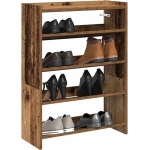 vidaXL Old Wood 80x25x61.5 cm Shoe Rack - Shoe Storage Shelf vidaXL Old Wood 80x25x61.5 cm Shoe Rack - Shoe Storage Shelf