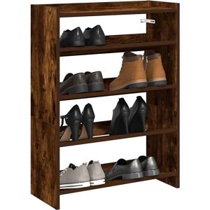 vidaXL Smoked Oak 60x25x62 cm Shoe Rack - Shoe Storage Shelf vidaXL Smoked Oak 60x25x62 cm Shoe Rack - Shoe Storage Shelf