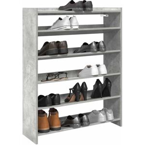 vidaXL Concrete Grey Shoe Rack 80x25x100 cm Engineered Wood - Shoe Storage Shelf vidaXL Concrete Grey Shoe Rack 80x25x100 cm Engineered Wood - Shoe Storage Shelf