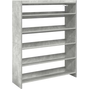 vidaXL Concrete Grey Shoe Rack 80x25x100 cm Engineered Wood - Shoe Storage Shelf vidaXL Concrete Grey Shoe Rack 80x25x100 cm Engineered Wood - Shoe Storage Shelf