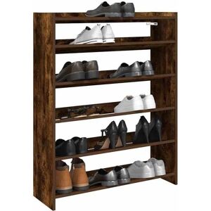 vidaXL Smoked Oak Shoe Rack 80x25x100 cm - Shoe Storage vidaXL Smoked Oak Shoe Rack 80x25x100 cm - Shoe Storage