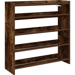 vidaXL Smoked Oak 80x25x81 cm Shoe Rack - Shoe Storage Shelf vidaXL Smoked Oak 80x25x81 cm Shoe Rack - Shoe Storage Shelf