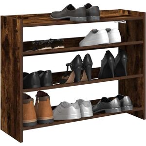 vidaXL Smoked Oak Shoe Rack 80x25x61.5 cm - Shoe Storage Shelf vidaXL Smoked Oak Shoe Rack 80x25x61.5 cm - Shoe Storage Shelf