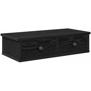 vidaXL Wandregal mit Schubladen Schwarz - Regal vidaXL Wandregal mit Schubladen Schwarz - Regal