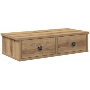 vidaXL Wall Shelf with Drawers Artisan Oak 60x25x15cm - Wall Type vidaXL Wall Shelf with Drawers Artisan Oak 60x25x15cm - Wall Type