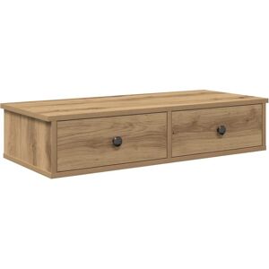 vidaXL Wall Shelf with Drawers Artisian Oak 80x31x17 cm - Wall Shelf with Drawers vidaXL Wall Shelf with Drawers Artisian Oak 80x31x17 cm - Wall Shelf with Drawers