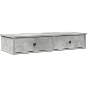 vidaXL Grey Wall Shelf with Drawers - Shelve vidaXL Grey Wall Shelf with Drawers - Shelve