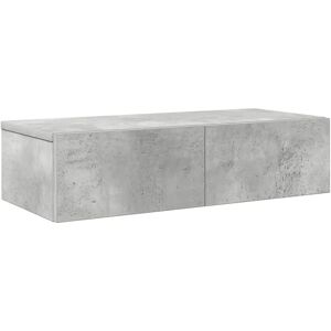 vidaXL Wall Shelf with Drawers Concrete Grey - Wall Shelf with Drawers vidaXL Wall Shelf with Drawers Concrete Grey - Wall Shelf with Drawers