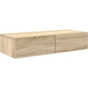 vidaXL Wall Shelf with Drawers Sonoma Oak 80x33x17 cm - Wall Shelf with Drawers vidaXL Wall Shelf with Drawers Sonoma Oak 80x33x17 cm - Wall Shelf with Drawers