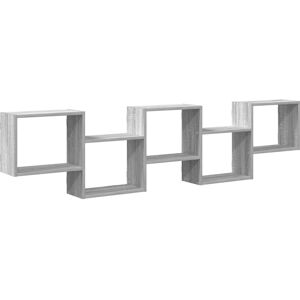 vidaXL Wall Cube Shelf 5 Compartments Grey Sonoma - Wall Shelf vidaXL Wall Cube Shelf 5 Compartments Grey Sonoma - Wall Shelf